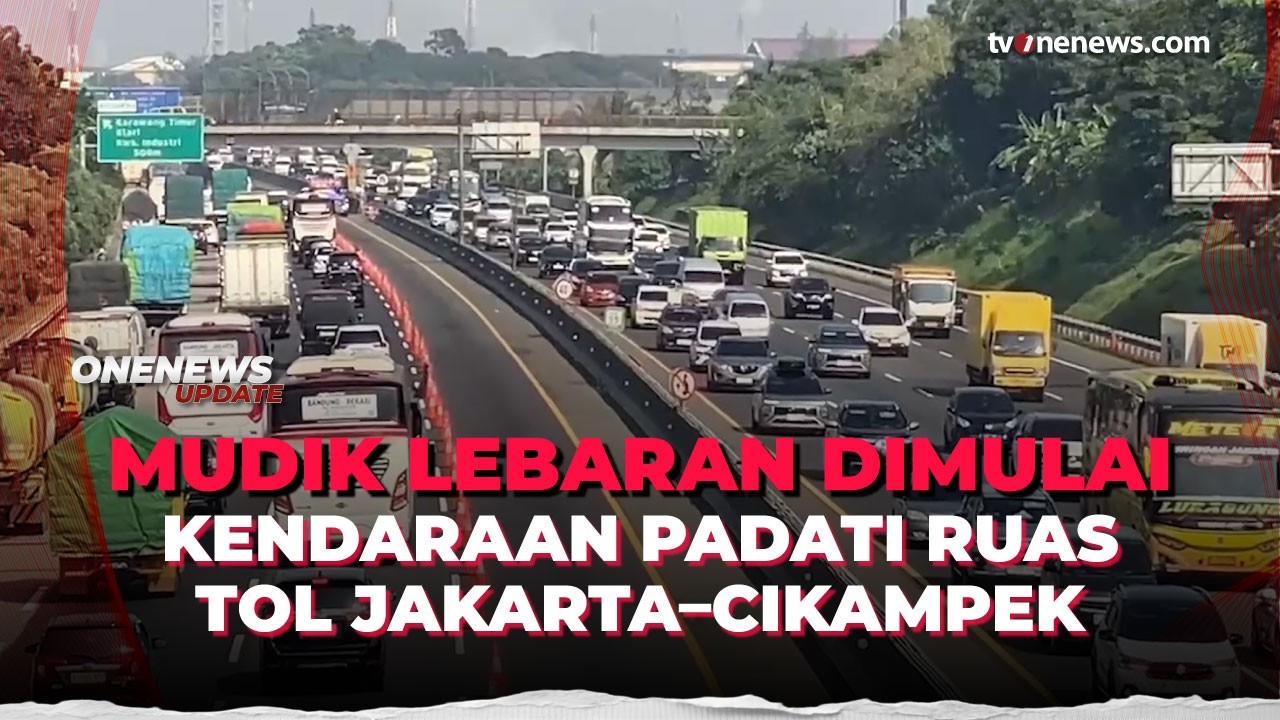 Pemudik Mulai Membludak, Tol Jakarta–Cikampek Dipadati Kendaraan | OneNews Update