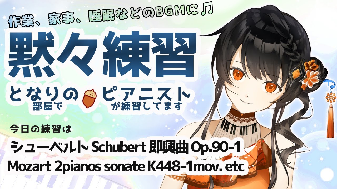 【BGM】ピアニストの黙々練習🎹✨ コメントは休憩中に読みますので、挨拶、質問、応援など何でも書いておいて下さいね🌻 となりの（部屋で）ピアニスト（が練習してます）