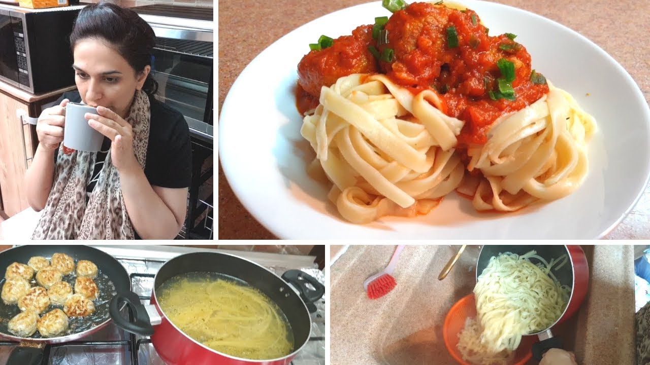 SPAGHETTI AND MEATBALLS - Busy Mom's Quick Lunch Routine- Easy Italian Food - Quick Lunch Ideas