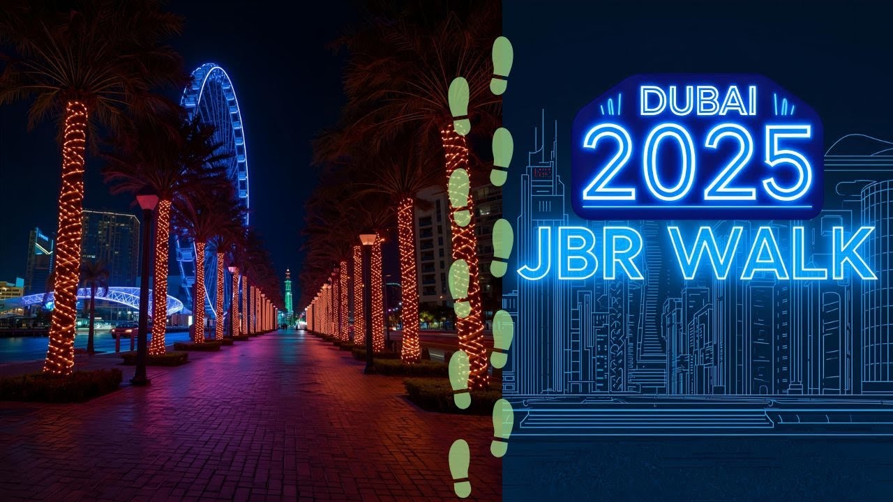Dubai JBR Night Walk 2025 | Walking Tour of Jumeirah Beach Residence Street 4K DJI Osmo Action 5 Pro
