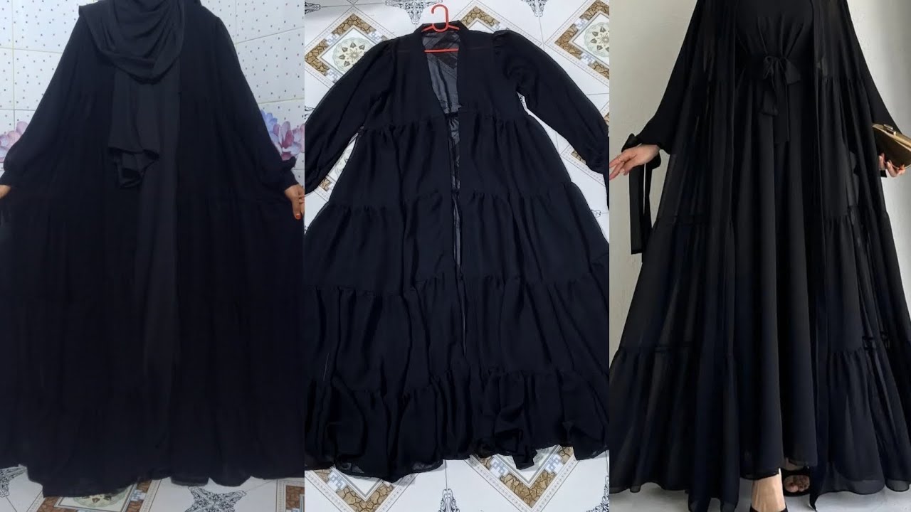 abaya borka design cutting and stitching/Frill shrug cutting & stitching/borka design/