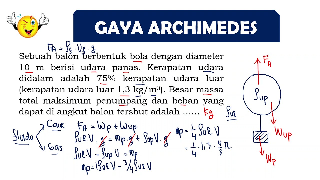 GAYA ARCHIMEDES BALON UDARA | FLUIDA STATIS FISIKA SMA KELAS 11