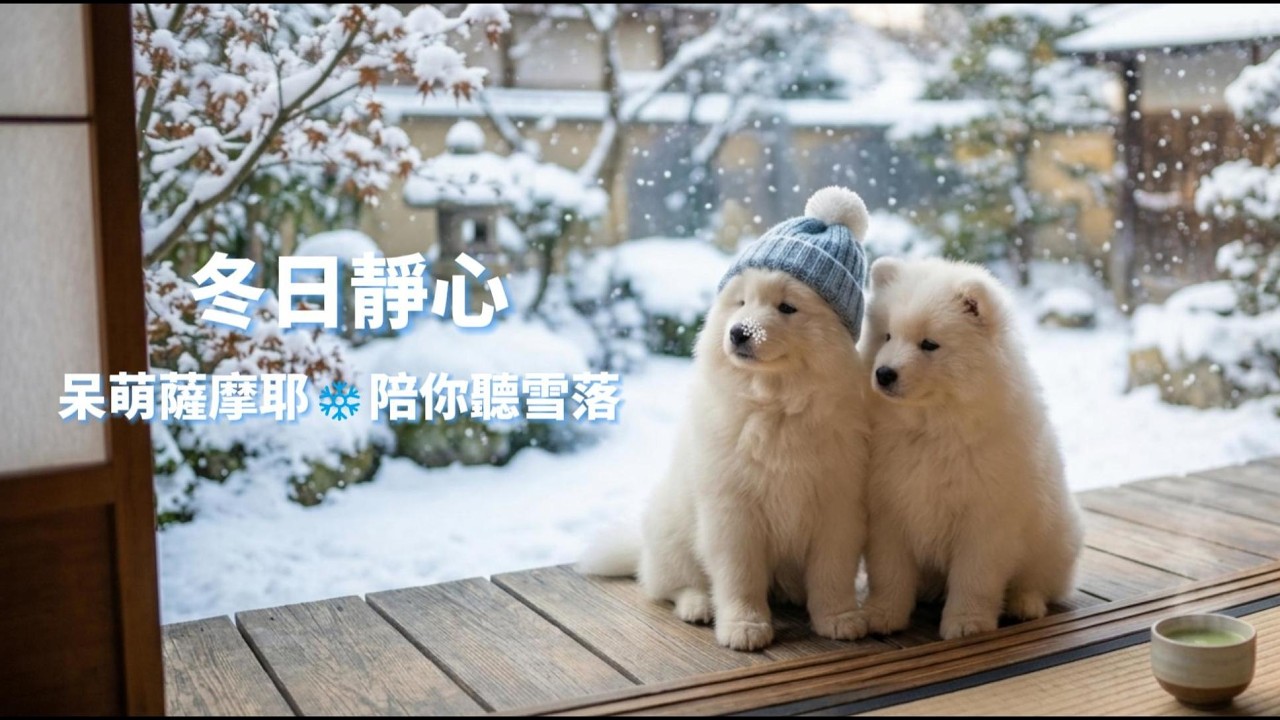 ❄️【冬日靜心】鼻尖雪花・呆萌薩摩耶陪你聽雪落｜Winter Calm