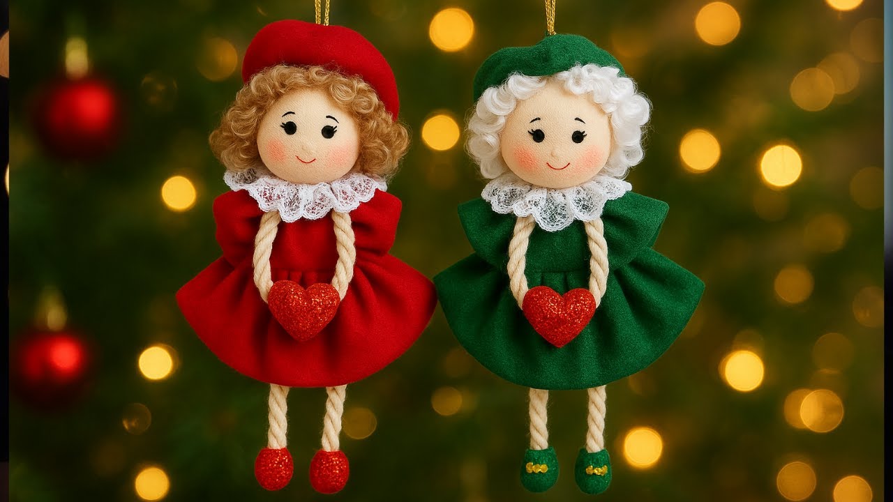 Enfeite de natal feito de fuxico passo a passo🌲🎅