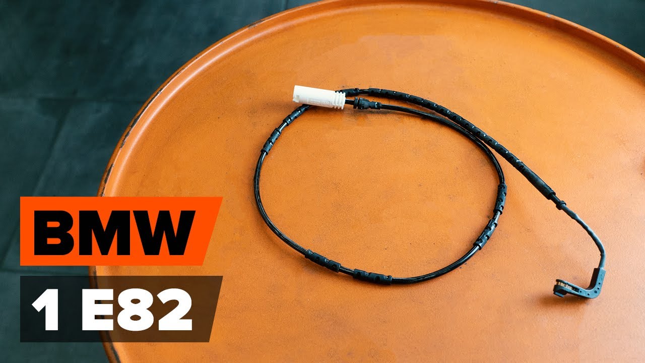 How to change rear brake pad wear sensor on BMW 1 Series E82 [TUTORIAL AUTODOC]