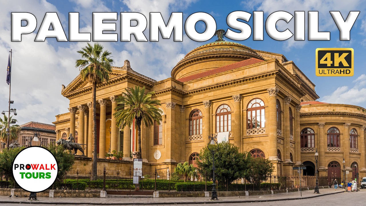 4K Palermo, Sicily Walking Tour - See the Entire City with Historical Captions