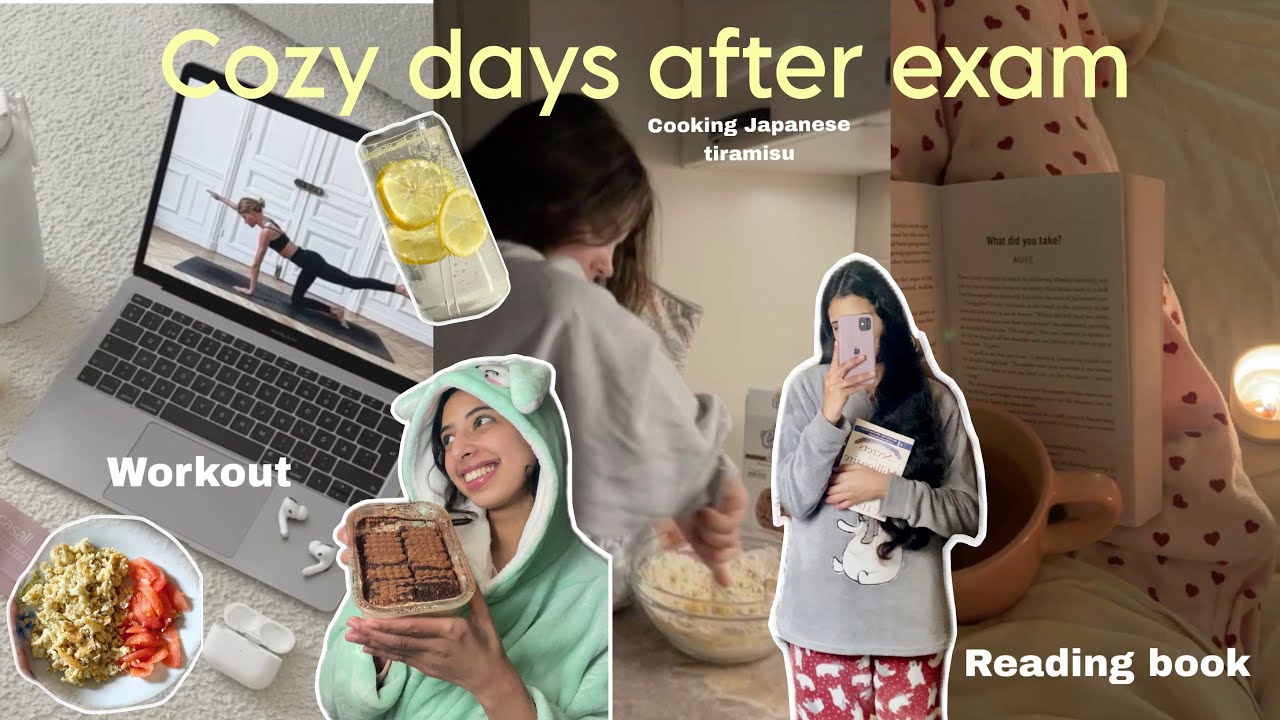 A cozy day with me after exams 🌧️✨اخيرا غدي نرتاحو من  بعد الامتحانات￼￼😮‍💨🕯️🍨