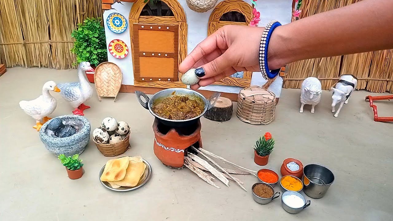 Miniature Egg Dhoka and Chouko Paratha | Anda Dhoka | Flour Paratha |  Miniature Masala Cooking |
