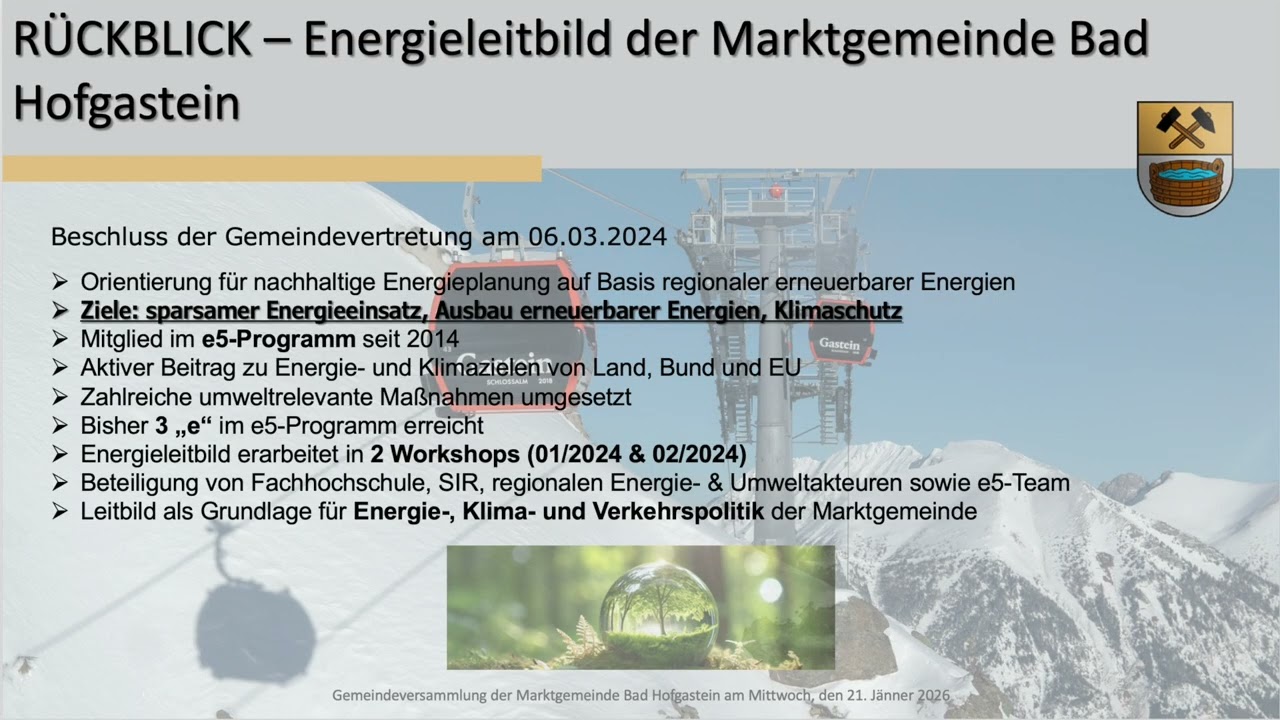 Bürgerversammlung der Marktgemeinde Bad Hofgastein – 21.01.2026