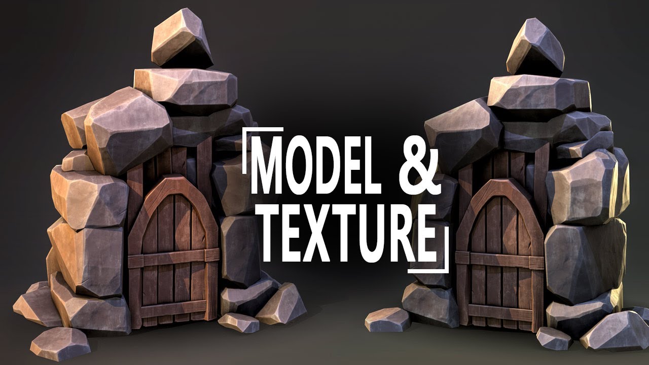 Stylized Rock Entrance in Autodesk Maya 2024, Zbrush, and Substance 3D Painter