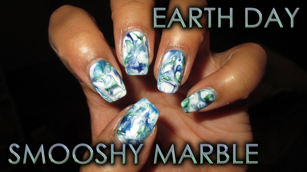 Earth Day Smooshy Marble | DIY Nail Art Tutorial