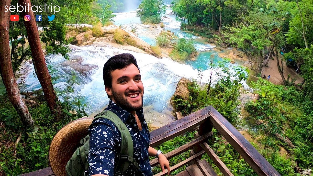 CHIAPAS - Palenque, Cascadas de Agua Azul y Misol Ha en un día super barato DIA 4 @sebitastrip