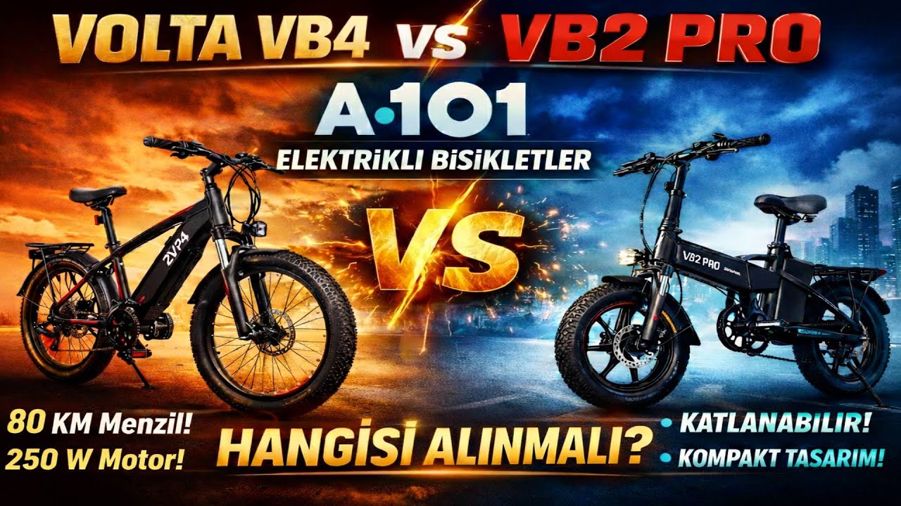 Volta VB4 vs VB2 Pro ⚡ A101 Elektrikli Bisikletler | Hangisi Alınmalı? 80 KM Menzil! #VB2 #VB2PRO
