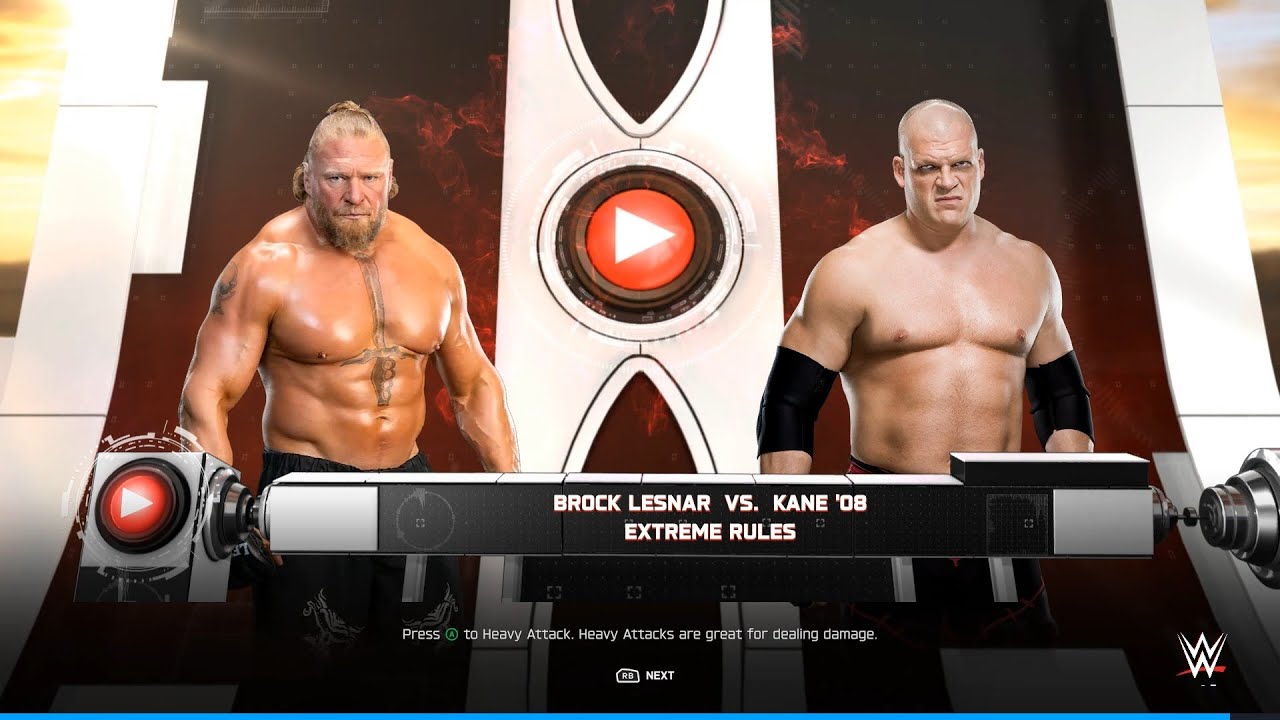 WWE 2K25 - BROCK LESNAR VS KANE || EXTREME RULES MATCH || PS5 PRO 4K60 ||