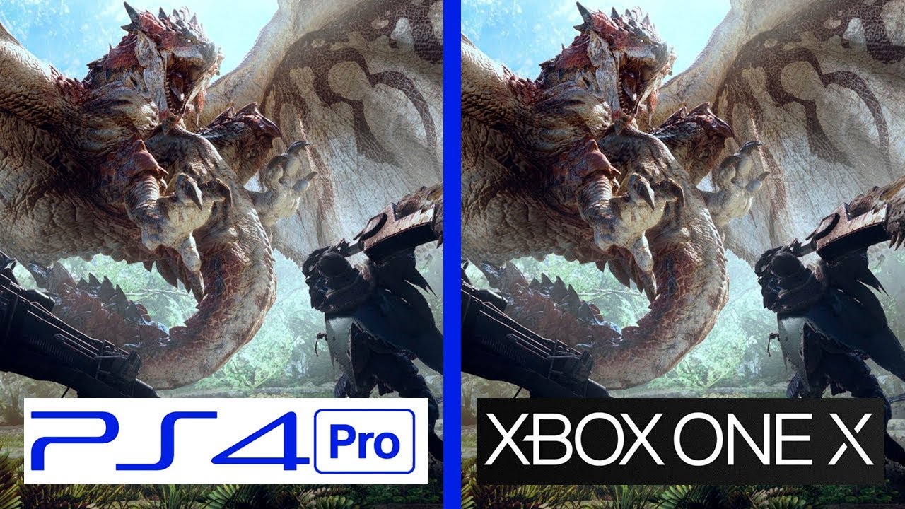 Monster Hunter World | Xbox One X VS PS4 Pro | 4K Graphics Comparison | Comparativa