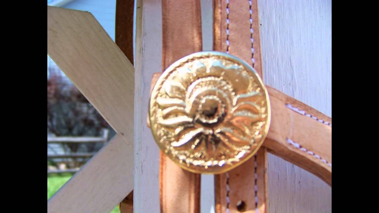 Sterling Steed's Draft Horse Portuguese Bridle Natural with Gold Accents