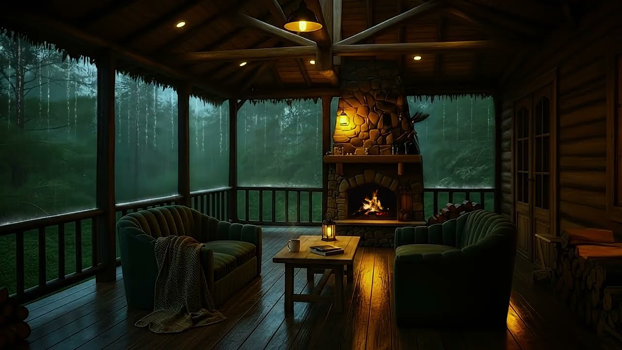 Peaceful Forest Cabin Rain | Night Rain Sounds for Relaxation & Deep Sleep