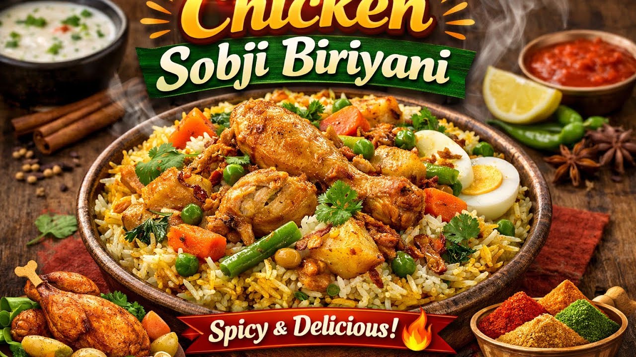 রমজান স্পেশাল চিকেন সবজি বিরিয়ানি | Ramzan Special Chicken Sobji Biriyani Recipe