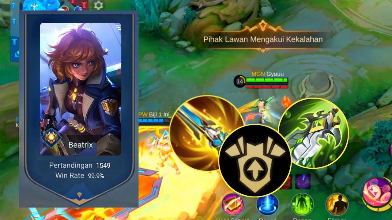 TOP GLOBAL BEATRIX BEST BUILD DAN EMBLEM! BIKIN MUSUH AUTO SUREND! MOBILE LEGEND INDONESIA