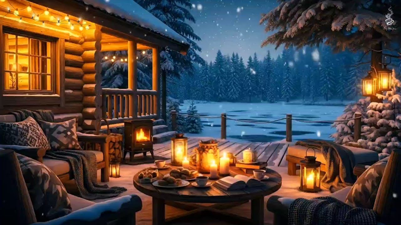 Soothing Jazz Instrumental Music & Crackling Fireplace for Relax, Relieves Stress & Anxiety