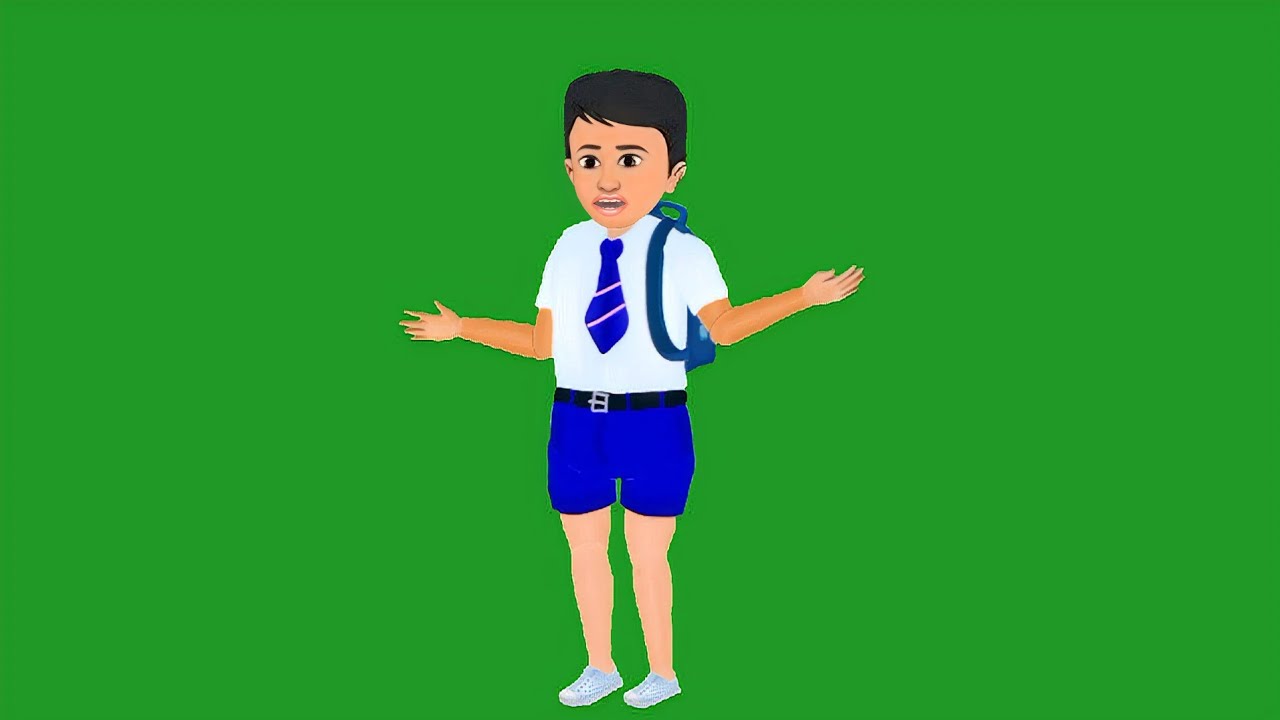 cartoon character school ke ladke green screen/green screen cartoon video