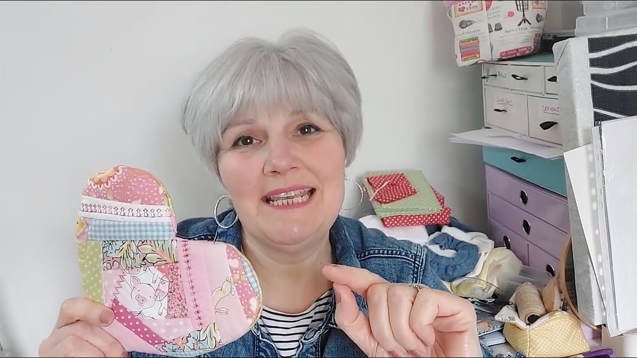 Janome Stitch Club Cute Scrappy Heart Potholder