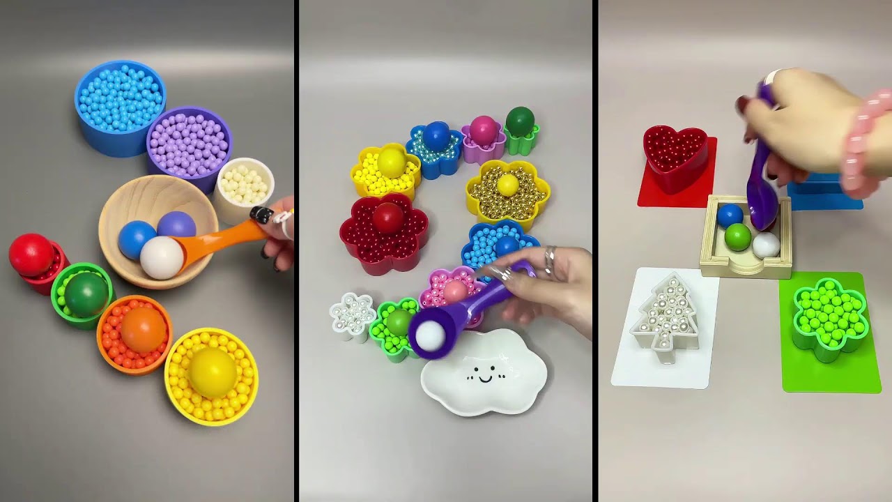 Satisfying Beautiful Beads, Colorful Balls, Haba Slope, Xylophone,  Falling Beads Reverse Video ◀️