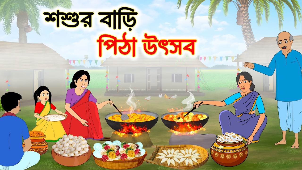 শশুরবাড়ি পিঠা উৎসব | Bengali Moral Stories Cartoon | Bengali Fairy Tales | Notun Mojar Cartoon