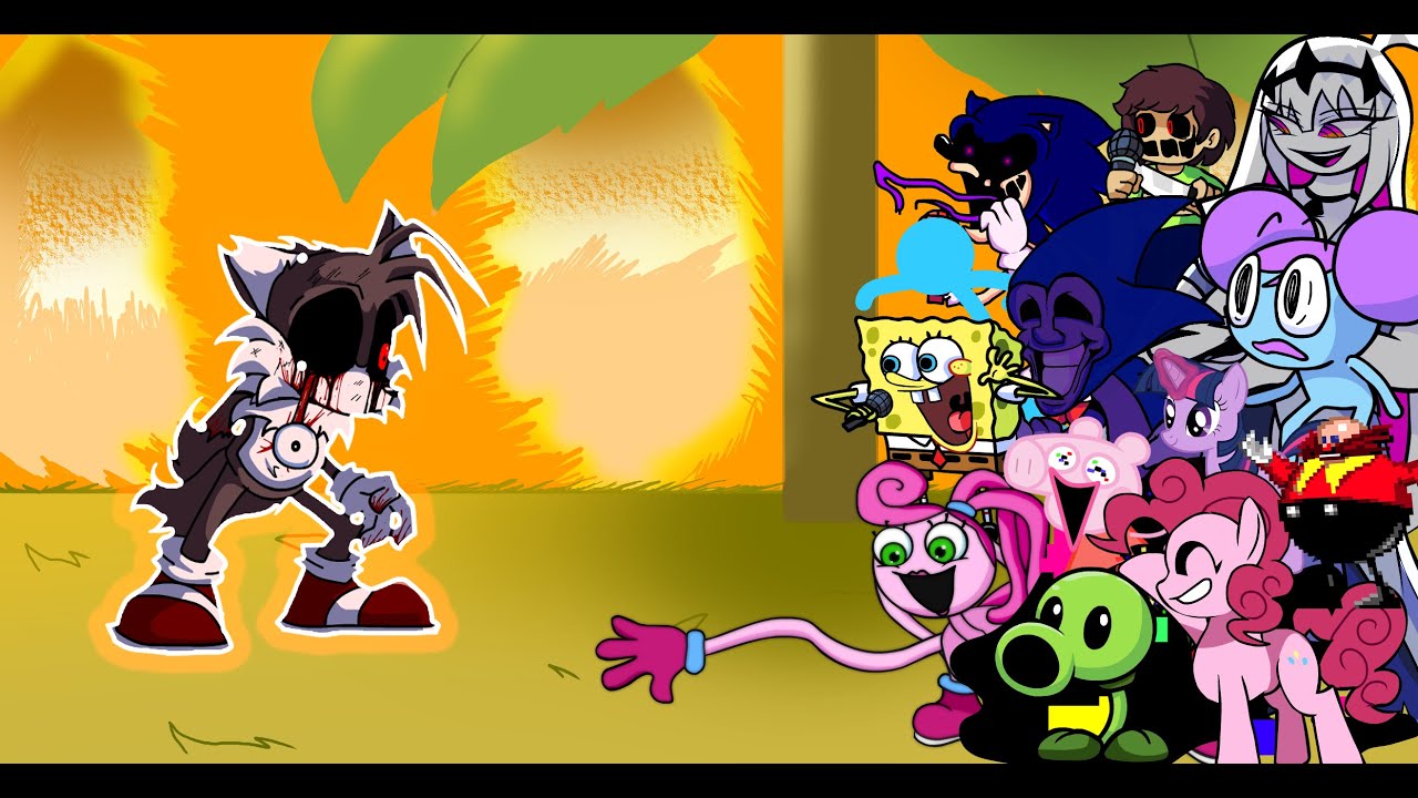 FNF No Salvation(Vs Sonic.ERR) But Different Characters Sing It🎵Everyone FNF.ERR Beta 1.0(Tails.EXE)