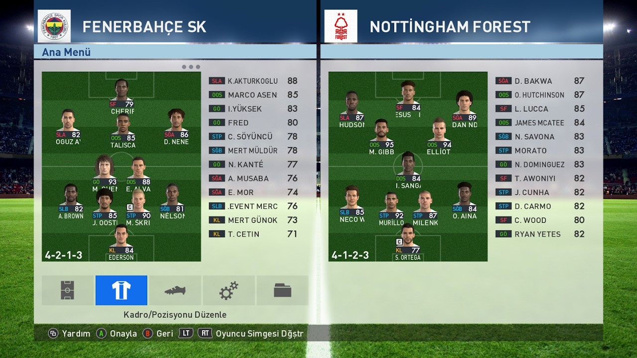 PES 2017 Fenerbahçe vs Nottingham Forest (santraforsuz kazanıyoruz)