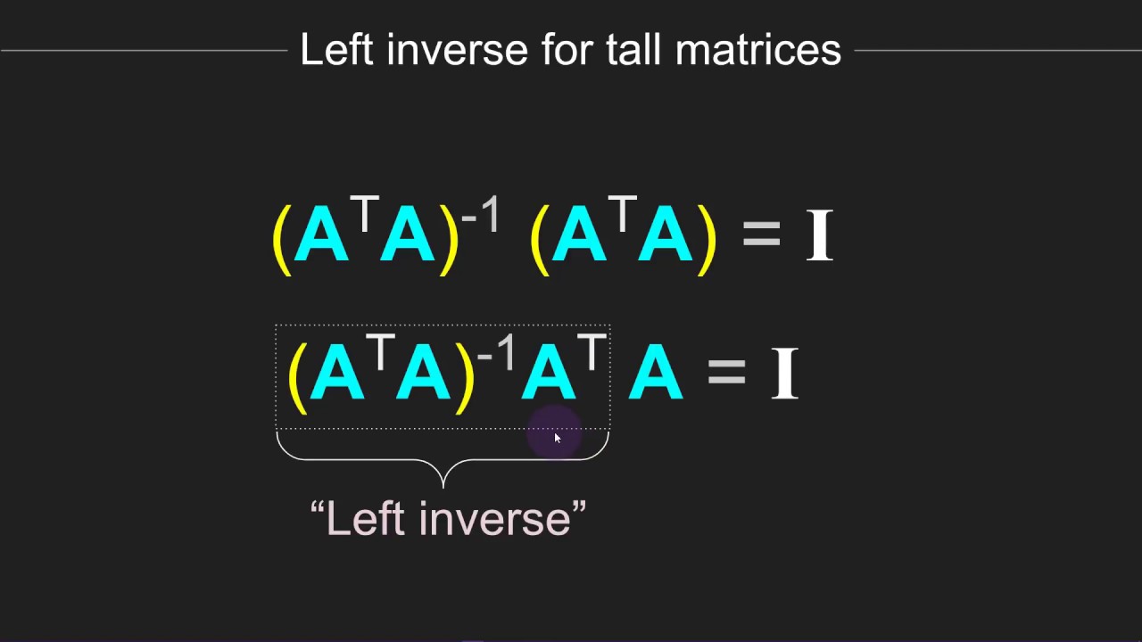 Left inverse and right matrix inverses