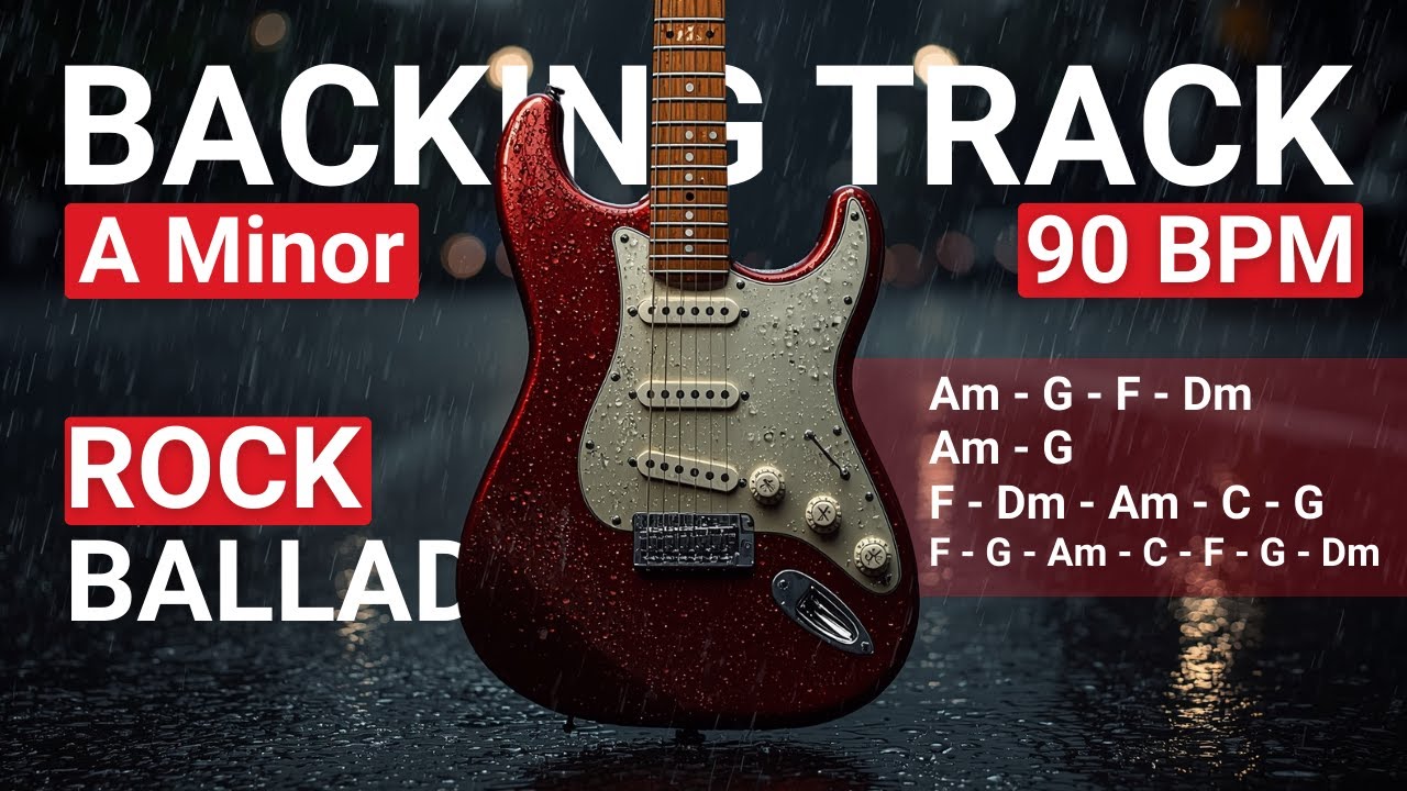 Cinematic Awake Rock Ballad Backing Track in A Minor | 90 BPM
