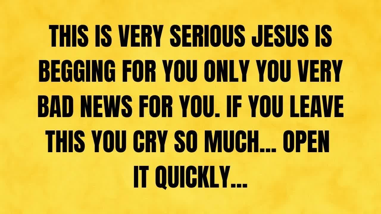 🔴 THIS IS VERY SERIOUS, JESUS IS