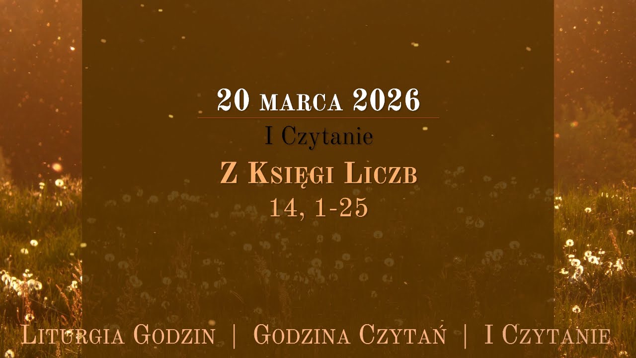 #GodzinaCzytań | I Czytanie | 20 marca 2026