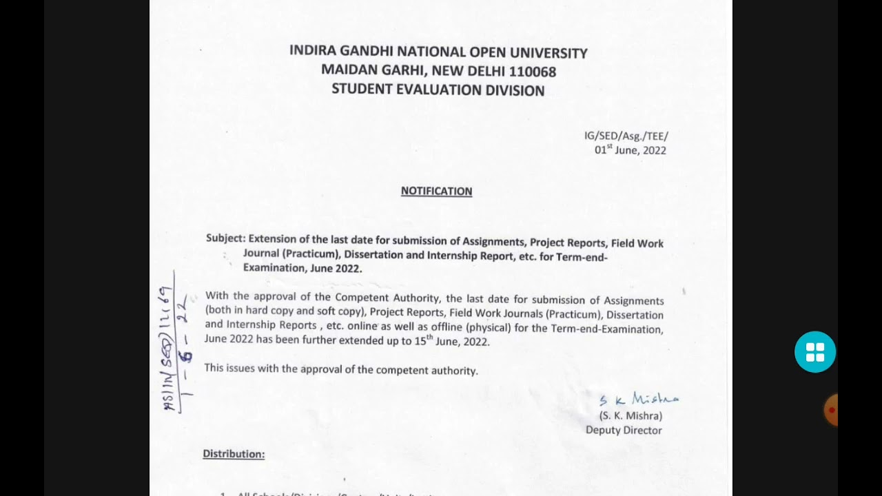 IGNOU ASSIGNMENT LAST DATE/JUNE 2022 ASSIGNMENT/WHAT IS LAST DATE OF IGNOU Assignment JUNE 2022