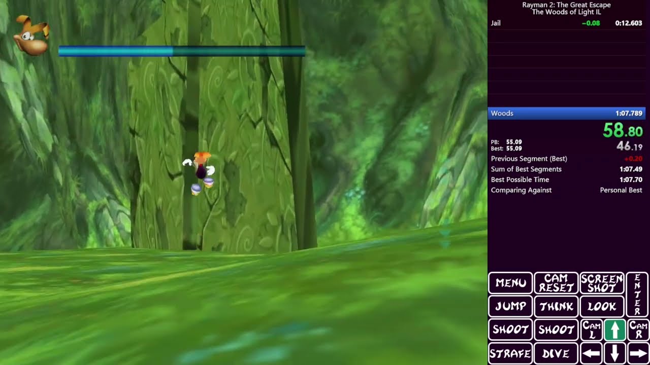 Rayman 2 Woods of Light IL in 1:07.405