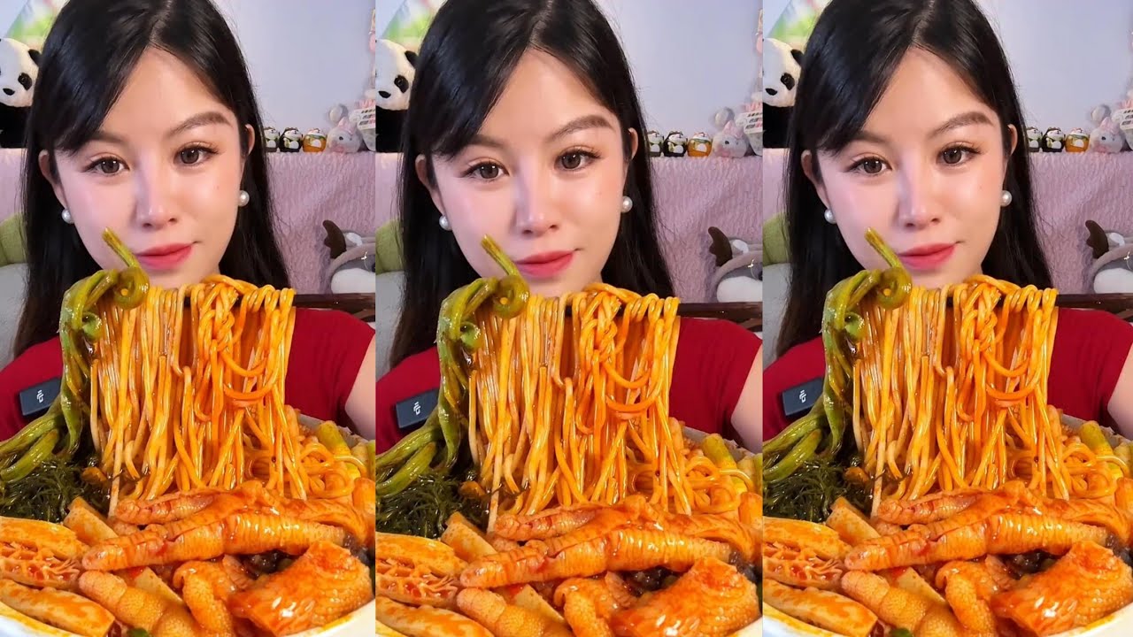 Fried Eggs And Noodle Soup With Spicy : Sauce Noodles Eating Show 😋#koreanfood #turkeynoodles #food