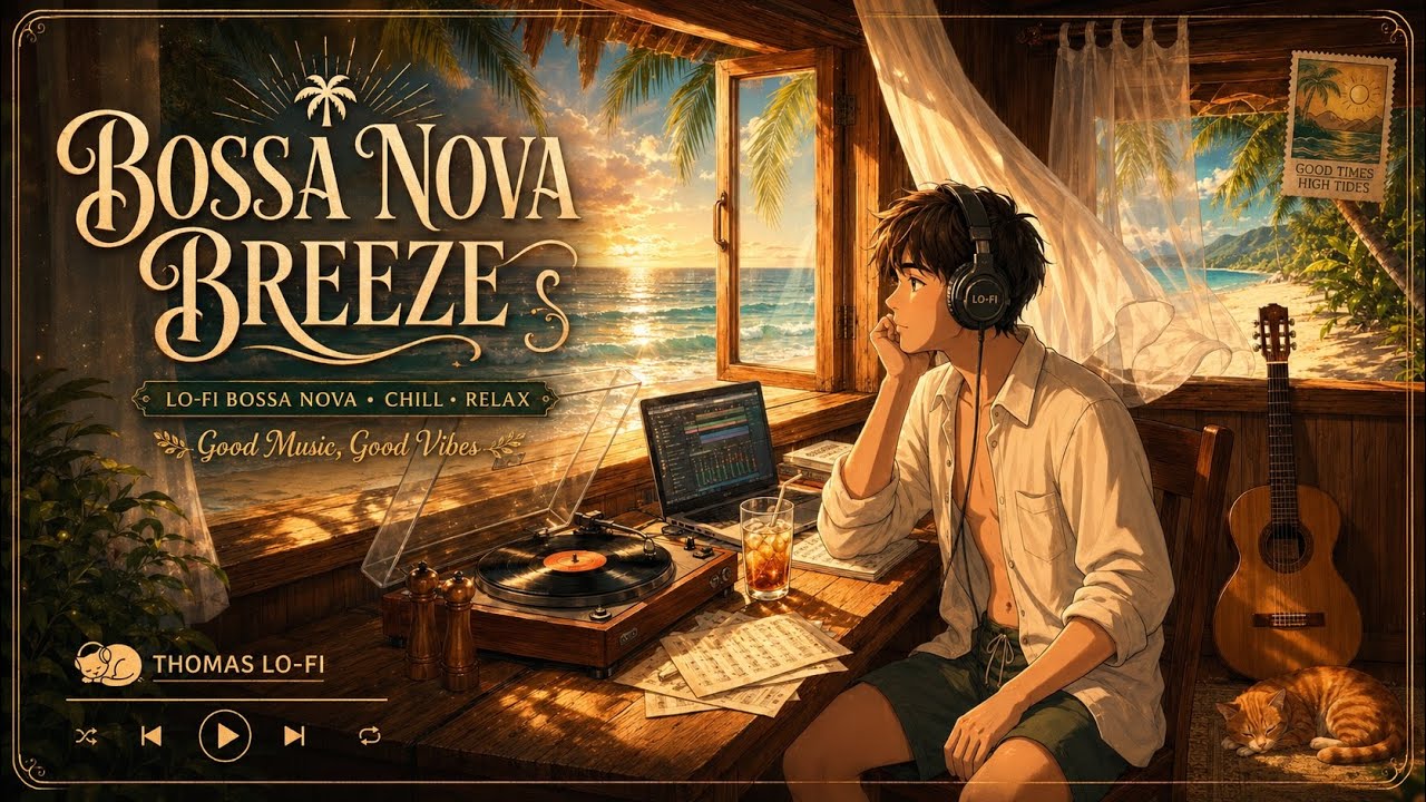 Bossa Nova Breeze (Chill & Focus) Lo-Fi Song 3Hrs.สายชิลล์ ทำงาน อ่านหนังสือ