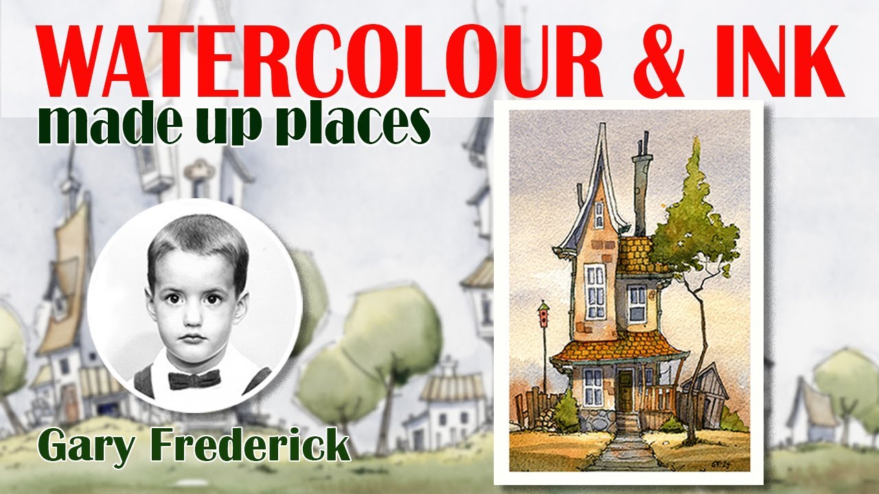 Line and Wash. Crooked house.