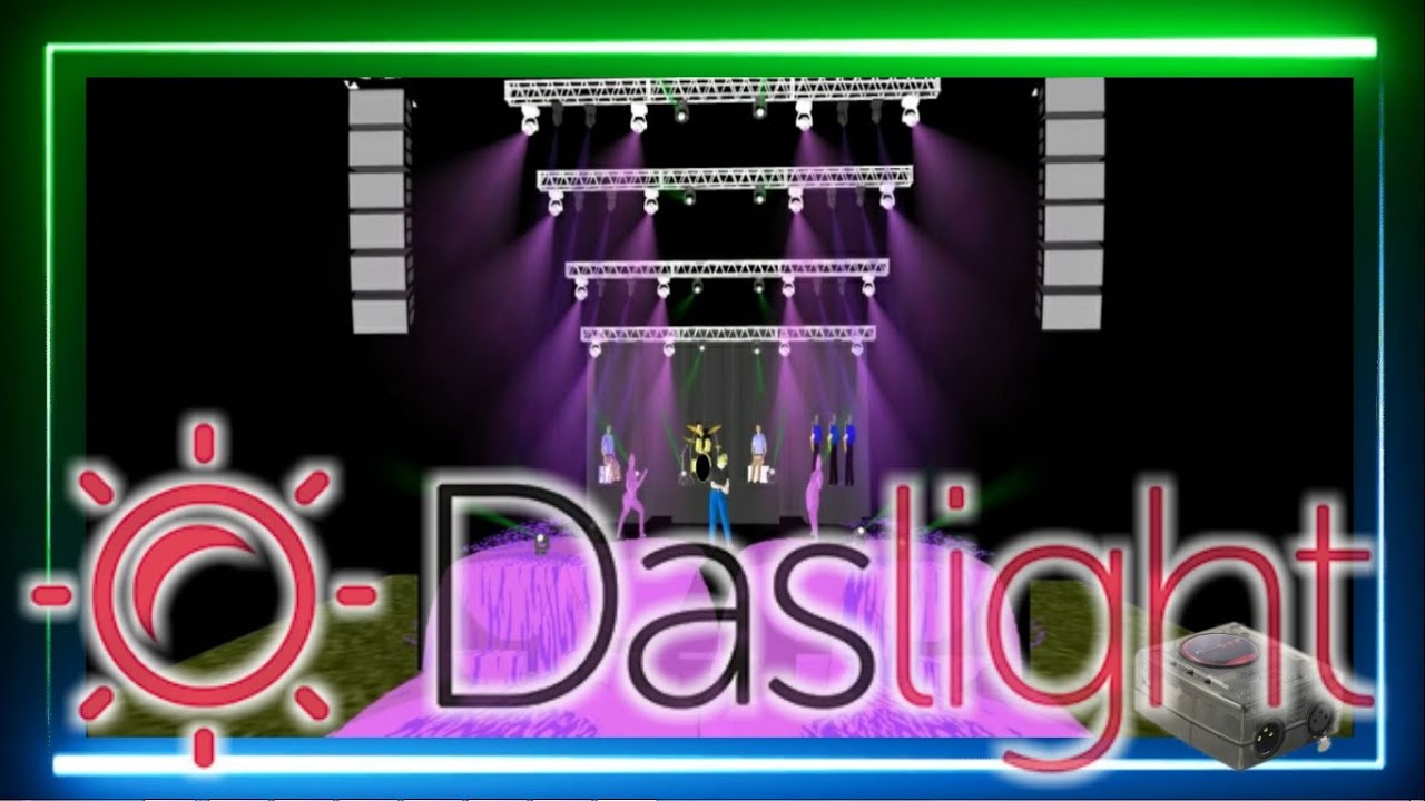 3D simulador virtual iluminaci&oacute;n show. CREAR escenario virtual DASLIGHT DVC3 . CONCIERTOS EN 3D