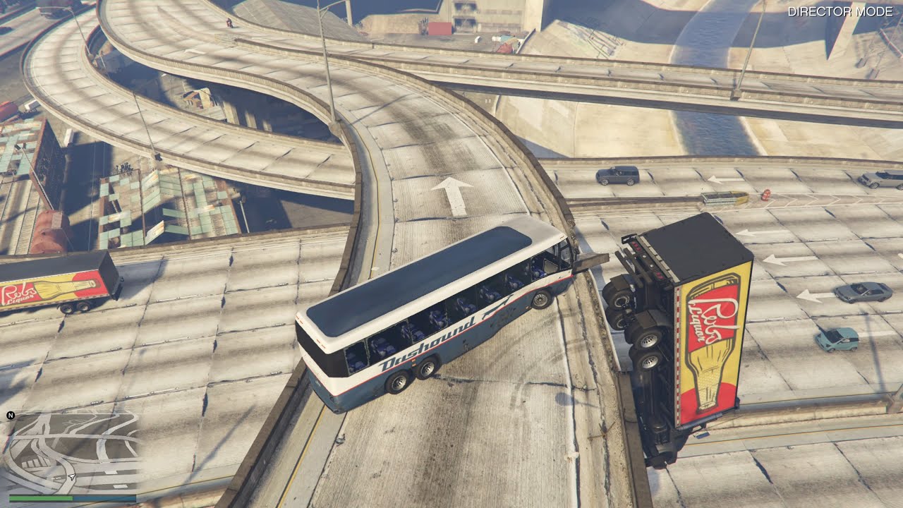 20 minutes of GTA 5 NPCs driving off an overpass