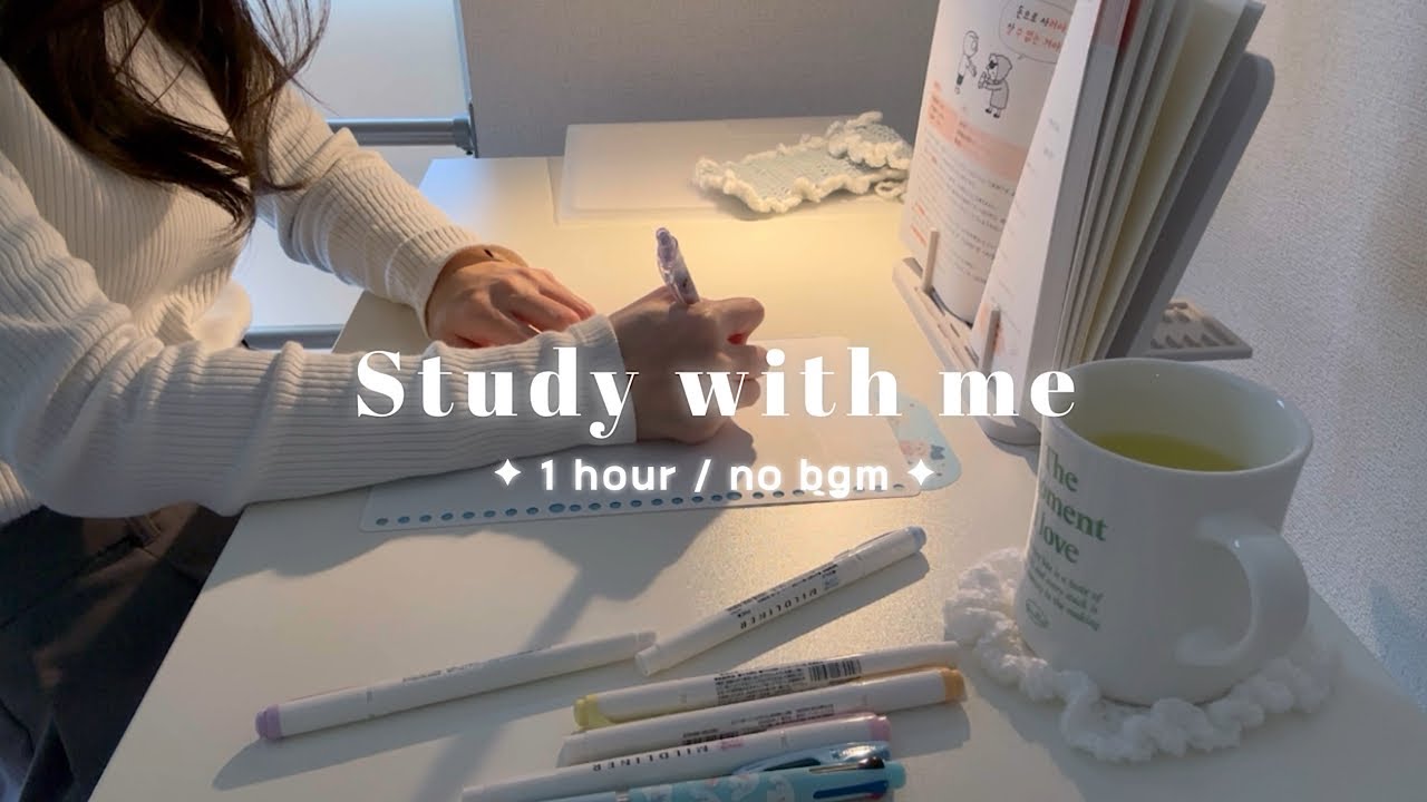 [ study with me ] Учись со мной 1 час pencil asmr / без разговоров, без музыки