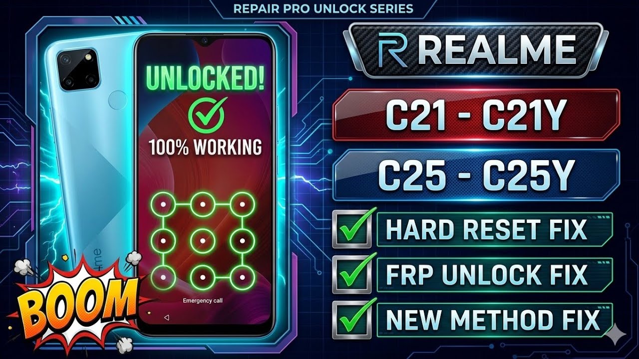 Realme C21/C21Y/C25/C25Y || Hard Reset FRP Unlock Karna Sikhe || 100% Working Method - Without PC