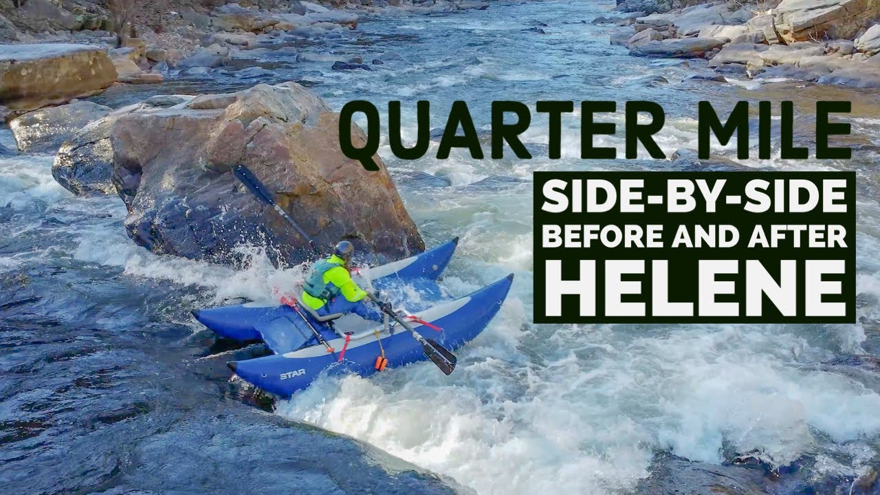 Quarter Mile on the Nolichucky River before and after Hurricane Helene