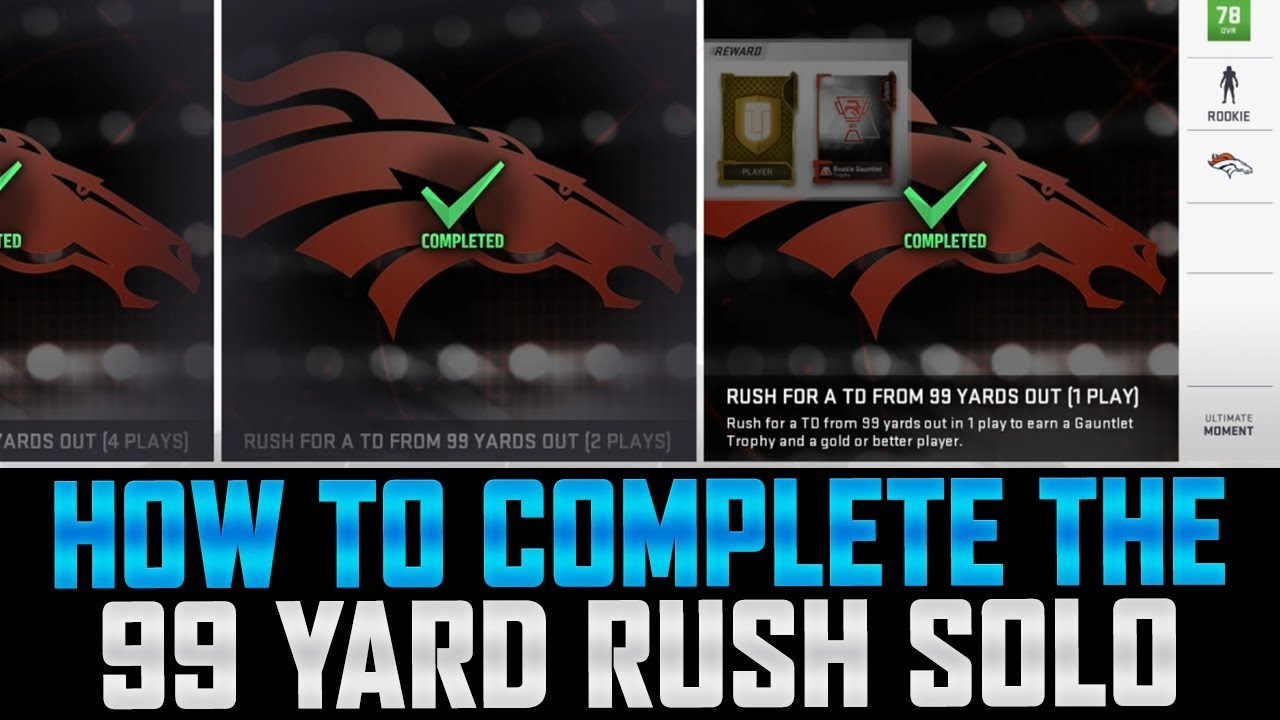 How To Beat The 99 Yard Touchdown Run Solo In MUT 19 | Gauntlet Rushing Countdown