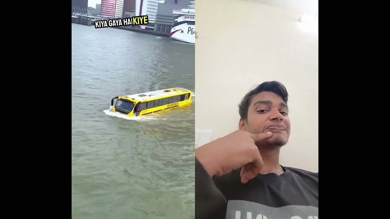 This bus driver drove straight into the river #shorts #youtubeshorts