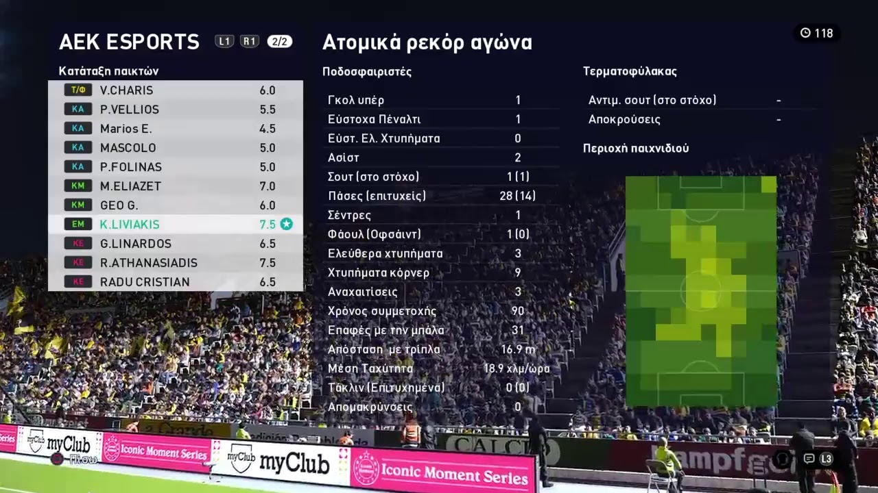 YELLOW HELL vs AEK ESPORTS Matchday 2 HFP Legendary League PES 2021