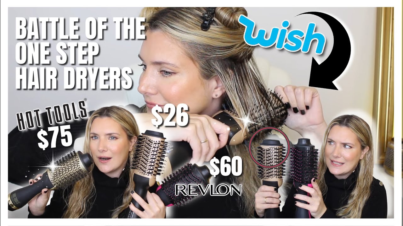 REVLON ONE STEP VS WISH DUPE VS HOT TOOLS: BATTLE OF THE BRUSH HAIR DRYERS! #hairtips #hairhacks