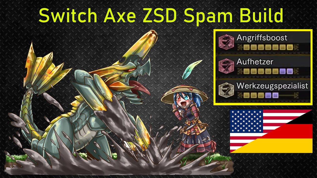 [EN/GER] ZSD Spam Build Switch Axe (Morph Axt) + Tool Specialist 5 + Agitator 7 - MHW Iceborne