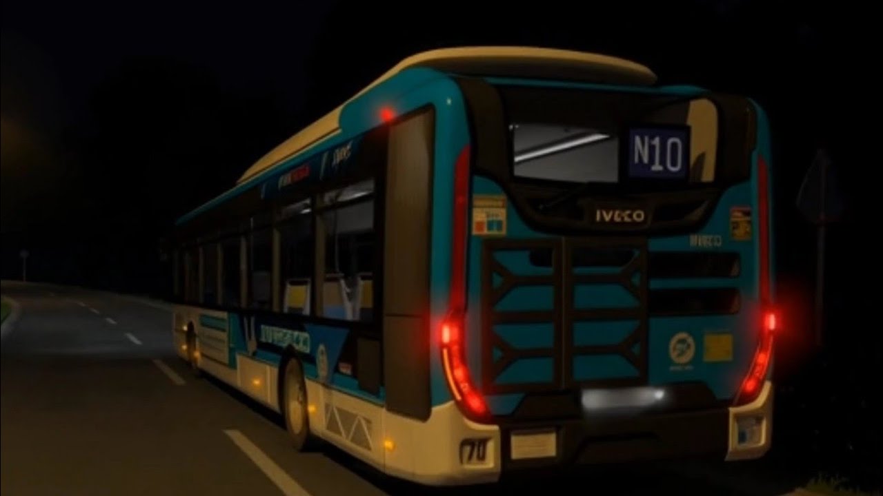 Ligne N10 palais de justice vers mon monfort coédic en iveco urbanway 12 hybride 